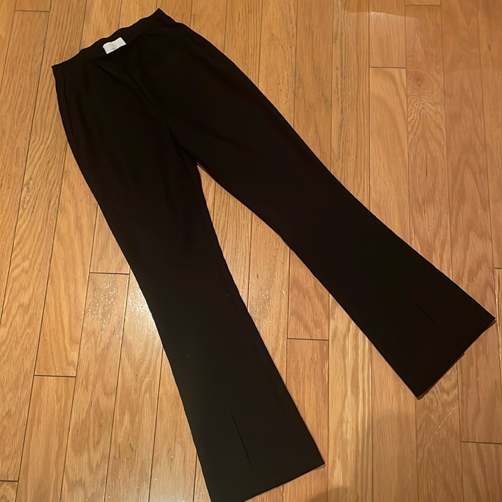 split hem black pants